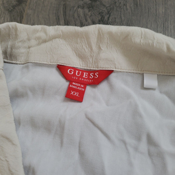 Guess Parrot Shirt Mens XXL Tropical Bird All Over Print Wrap Colorful Beach - Picture 4 of 8